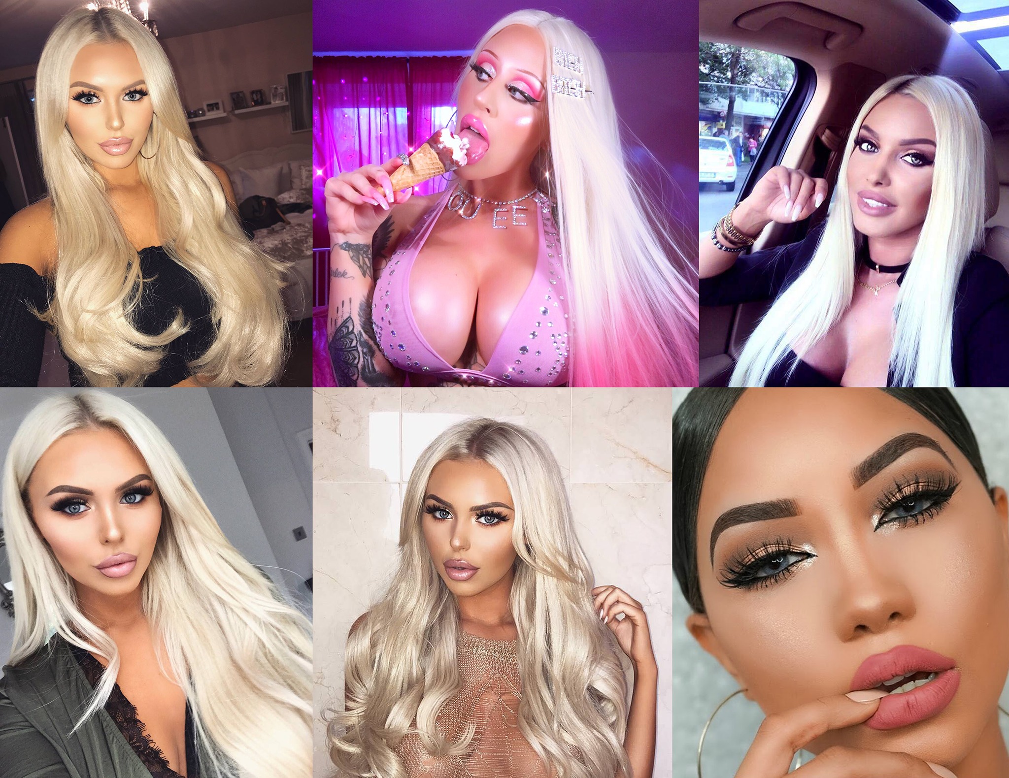 Bimbo makeup look