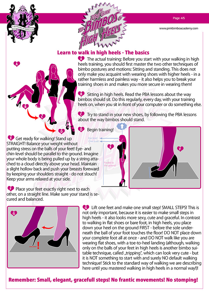 3. Lesson: “How a bimbo should dress: Introduction to heel heights