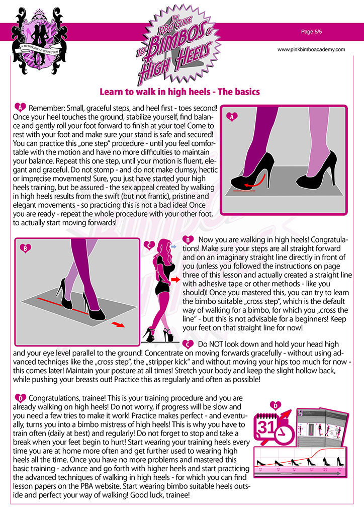 3. Lesson: “How a bimbo should dress: Introduction to heel heights